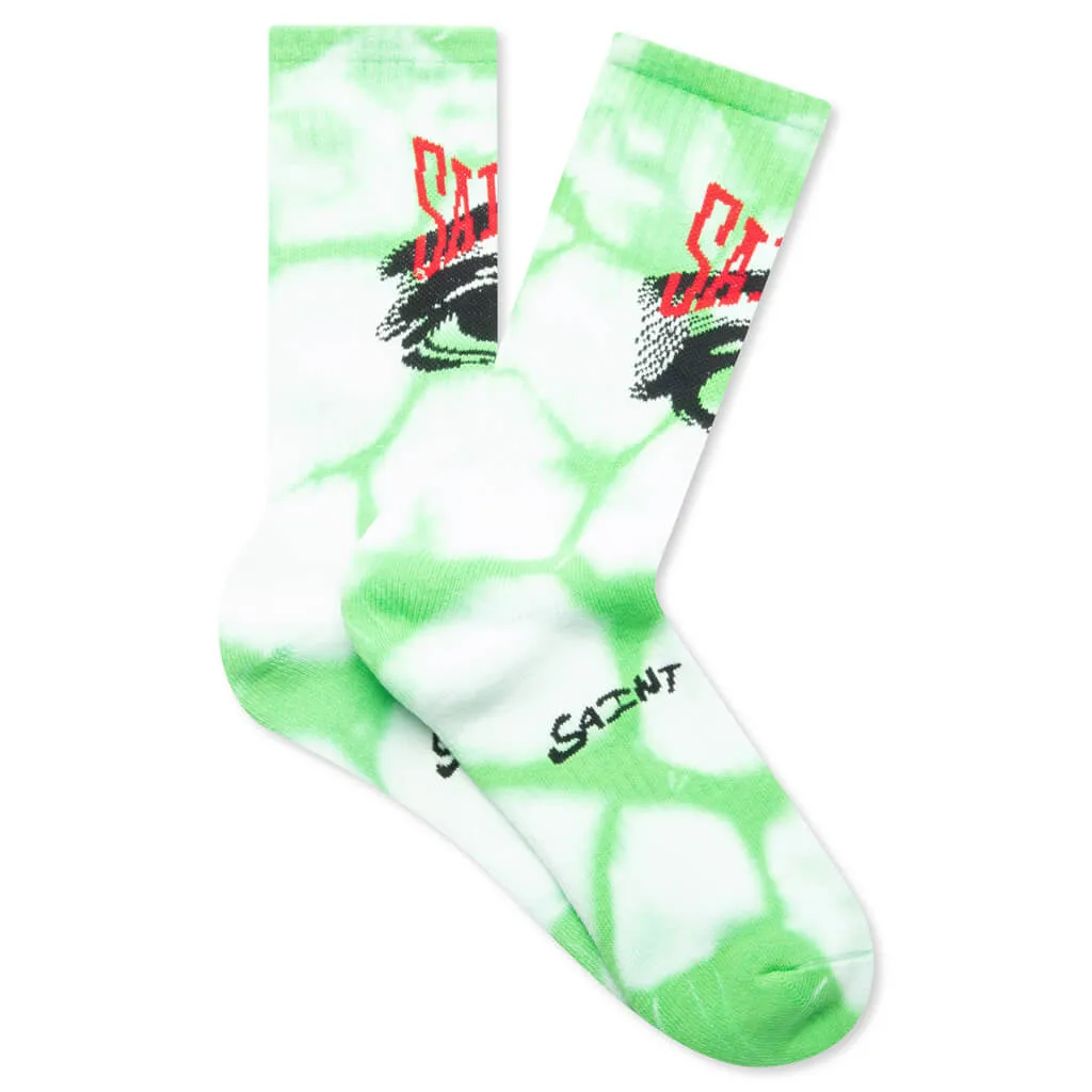 Eyes Socks - Tie Dye Green