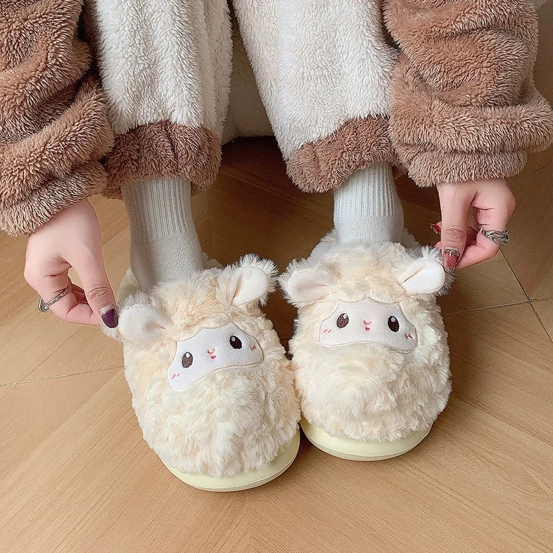 Fluffy Little Sheep Warm Slippers