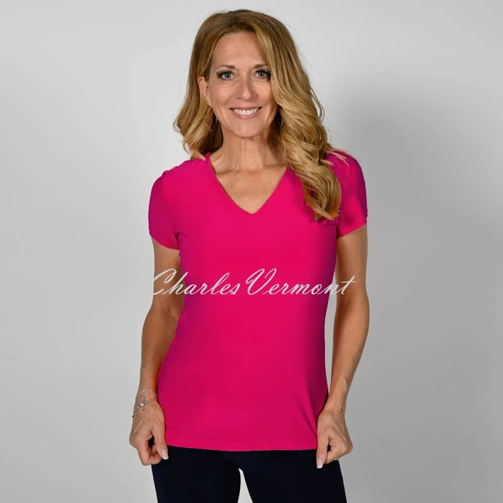 Frank Lyman V-Neck Top - Style 236032 (Bright Pink)