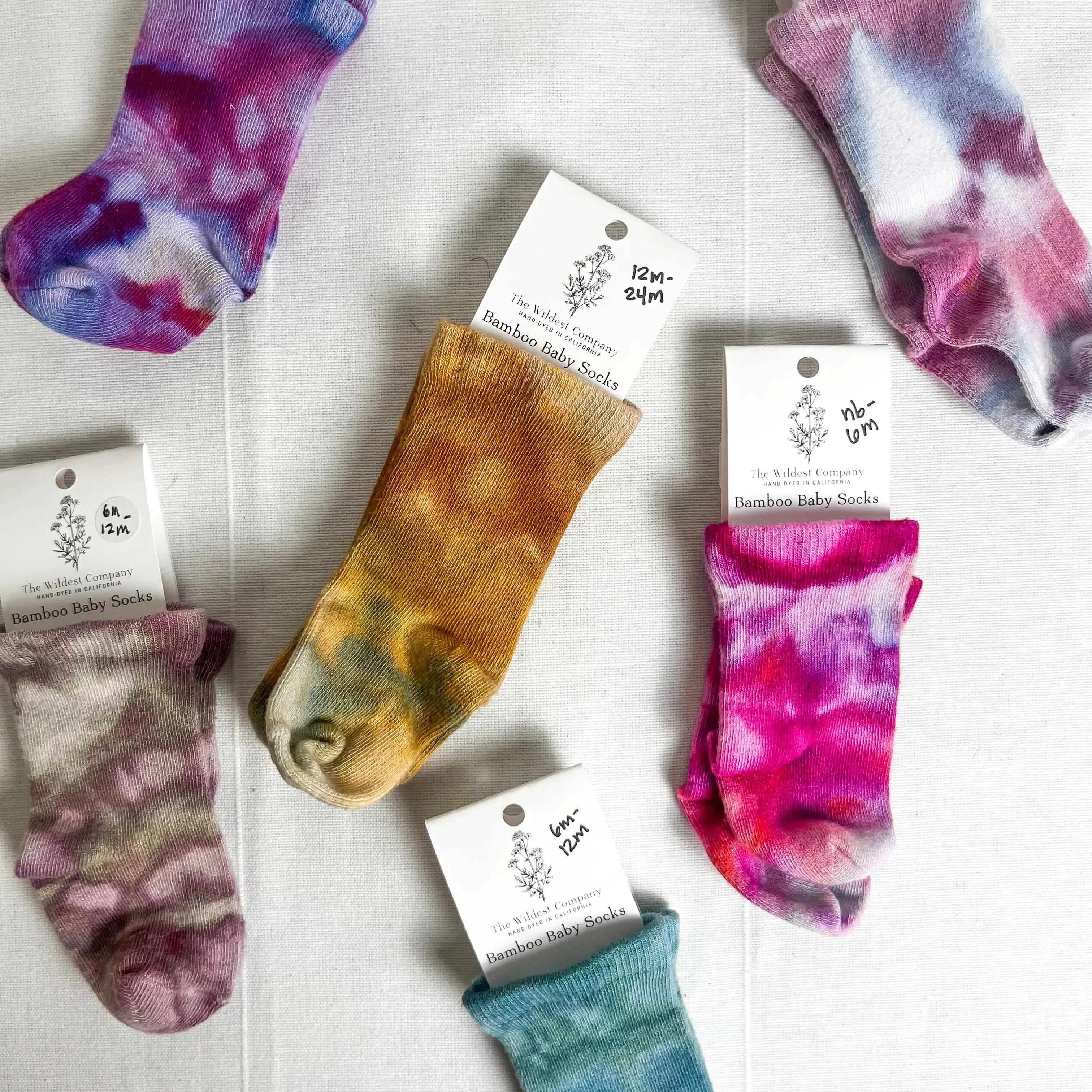 Hand-Dyed Bamboo Baby Socks