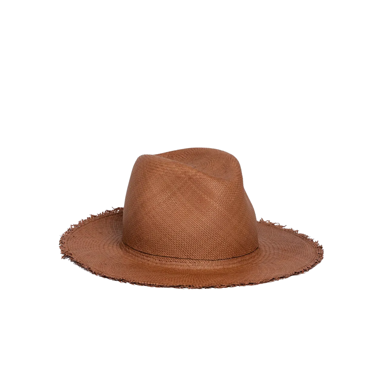 Hat Attack Fringed Panama Continental Hat, Chocolate