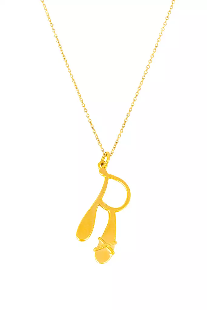 Heirloom 'R' Alpha Charm Necklace