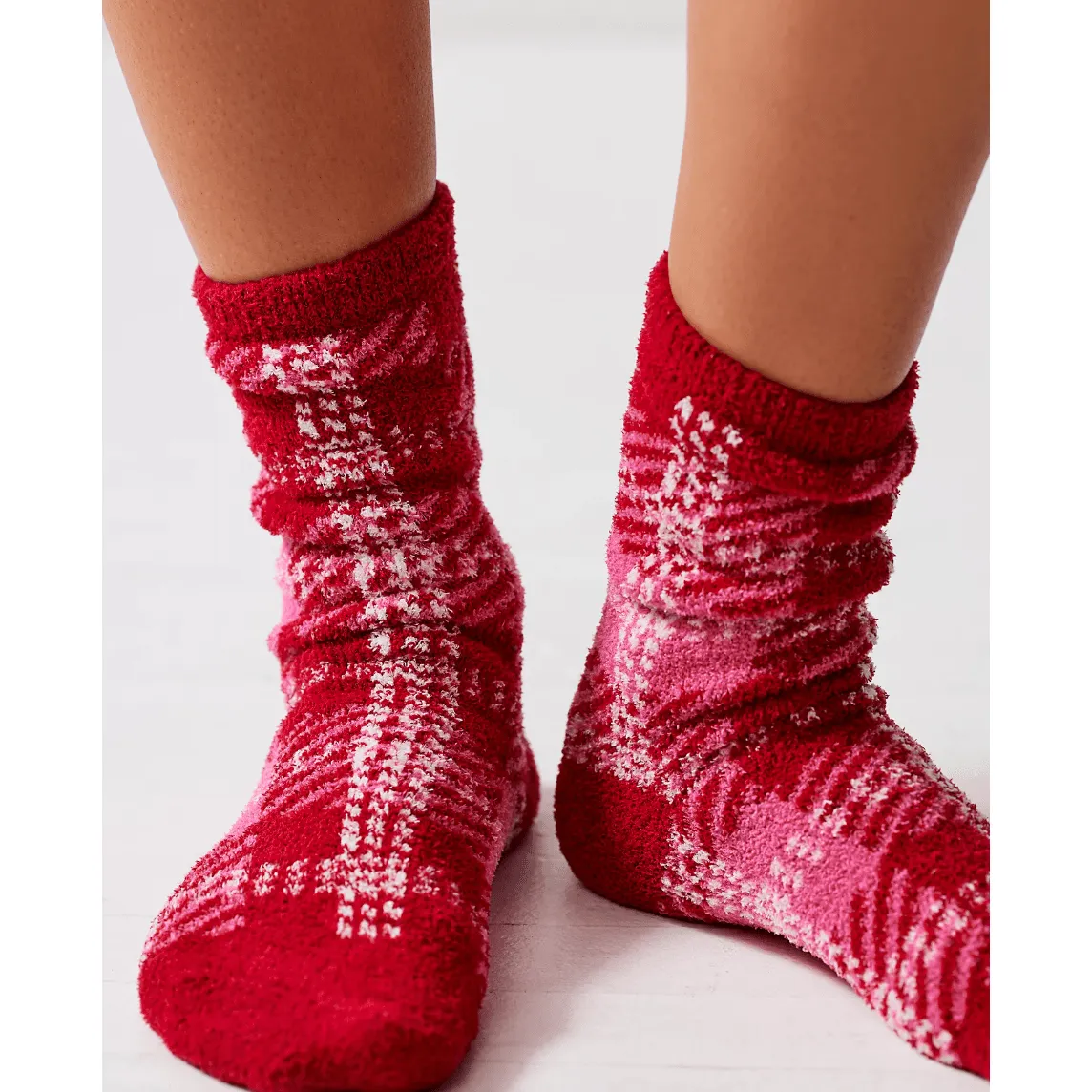 Hilarie Plaid Crew Socks