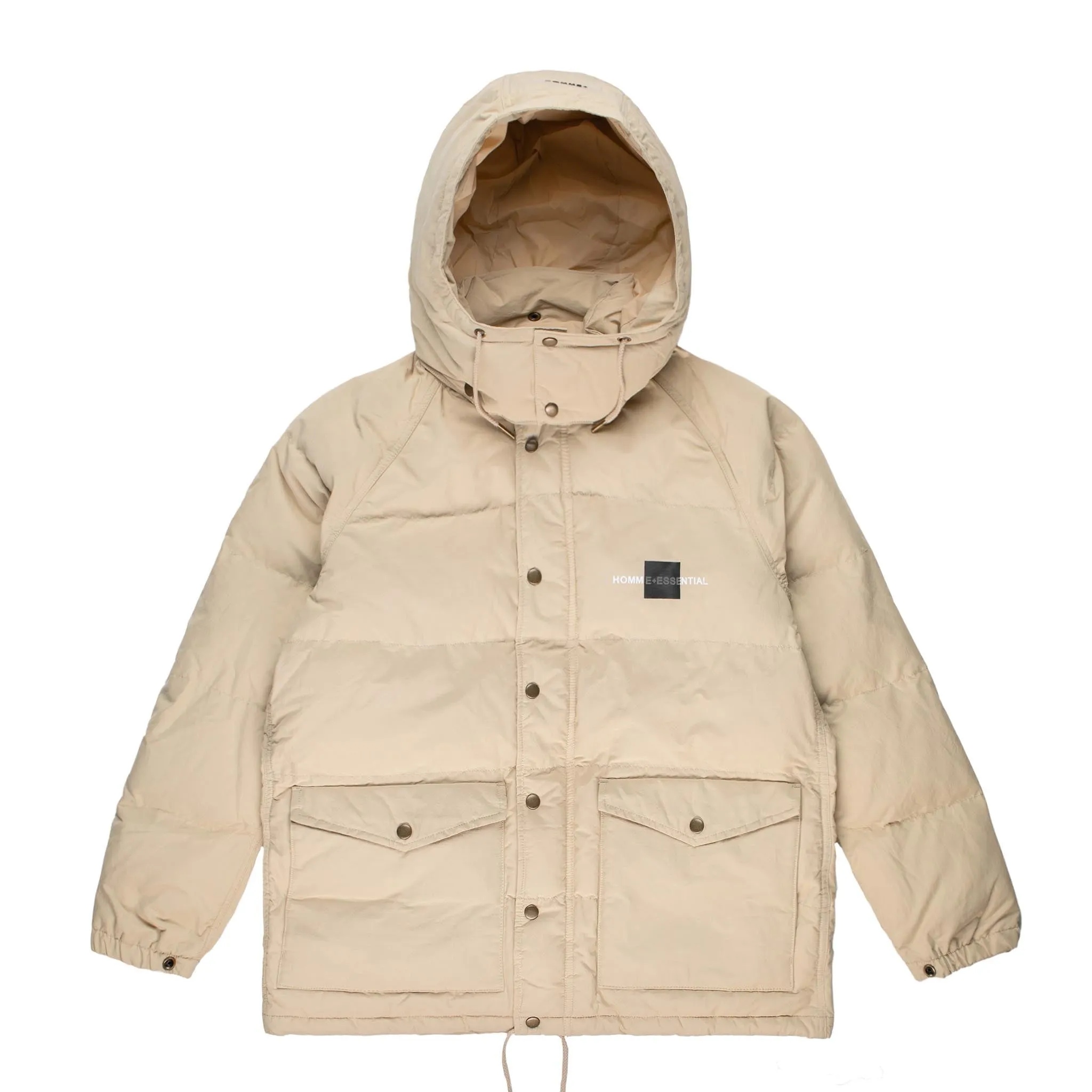 HOMME+ 'ESSENTIAL' Quilted Puffer Jacket Beige