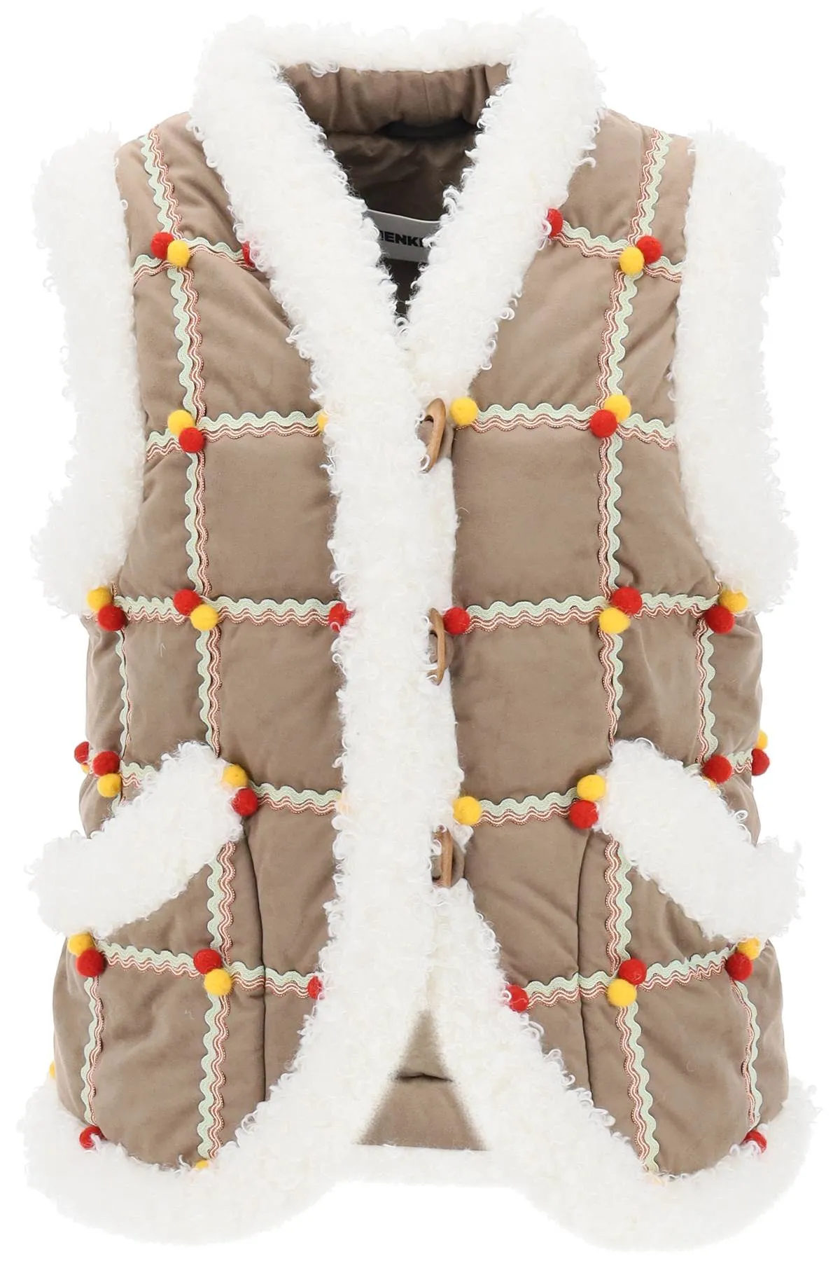 Ienki ienki folk keptar down jacket FOLK KEPTAR VEST SUEDE BROWN