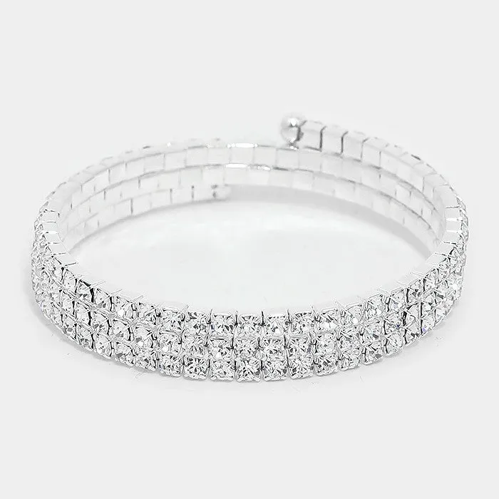 iLLASPARKZ 3-Lined Crystal Rhinestone Adjustable Bracelet