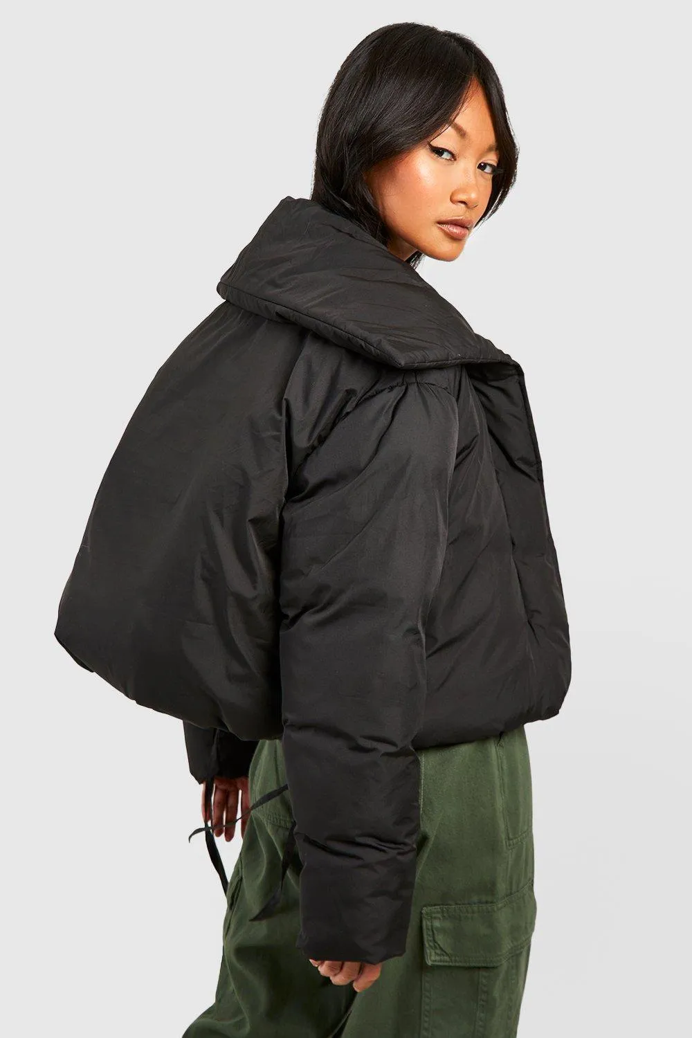 Jackets & Coats | Collar Detail Puffer Jacket | boohoo