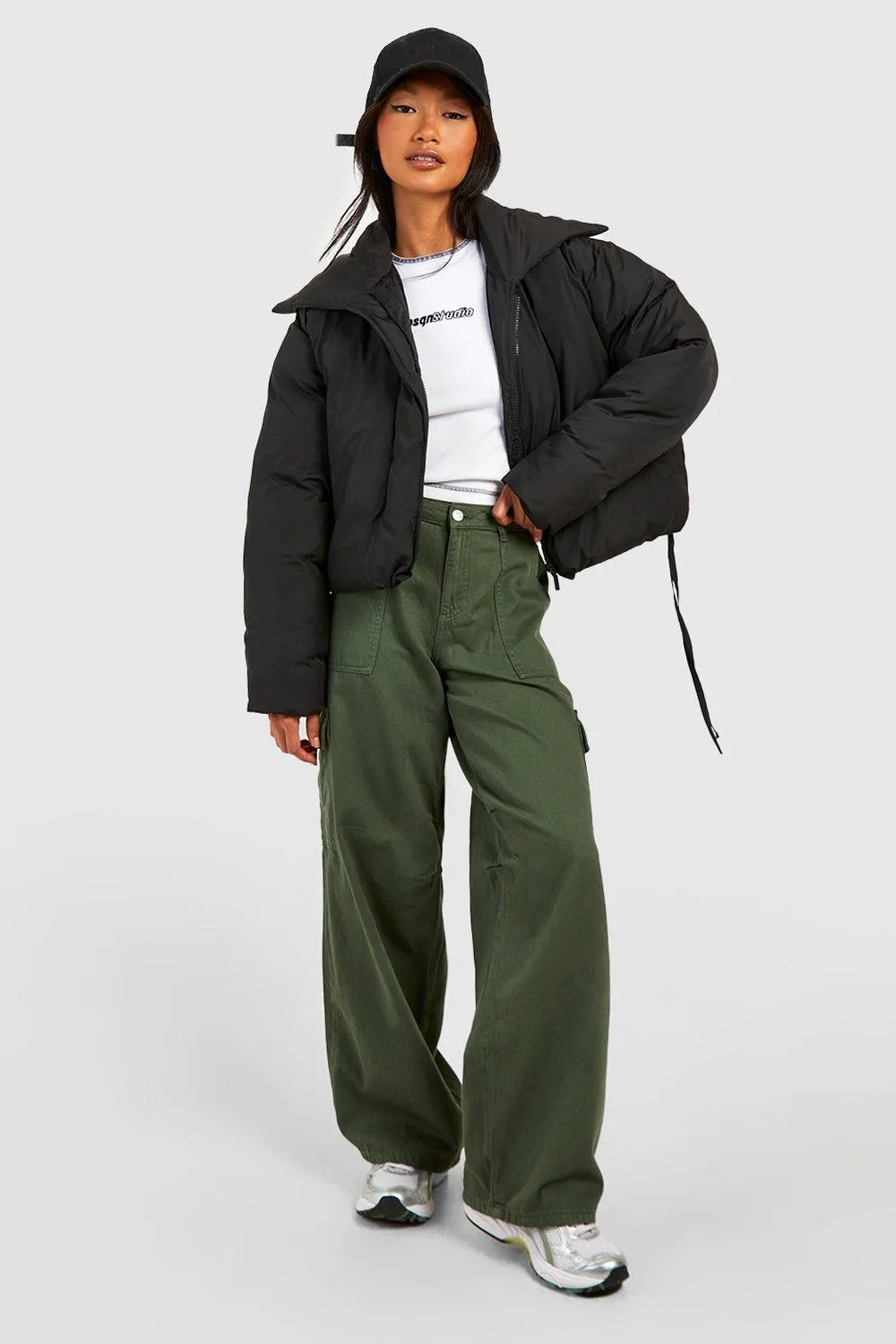 Jackets & Coats | Collar Detail Puffer Jacket | boohoo