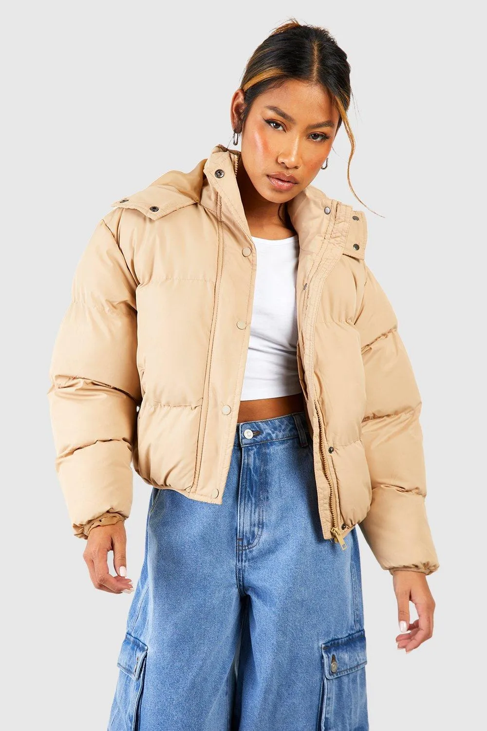 Jackets & Coats | Hooded Puffer Jacket | boohoo