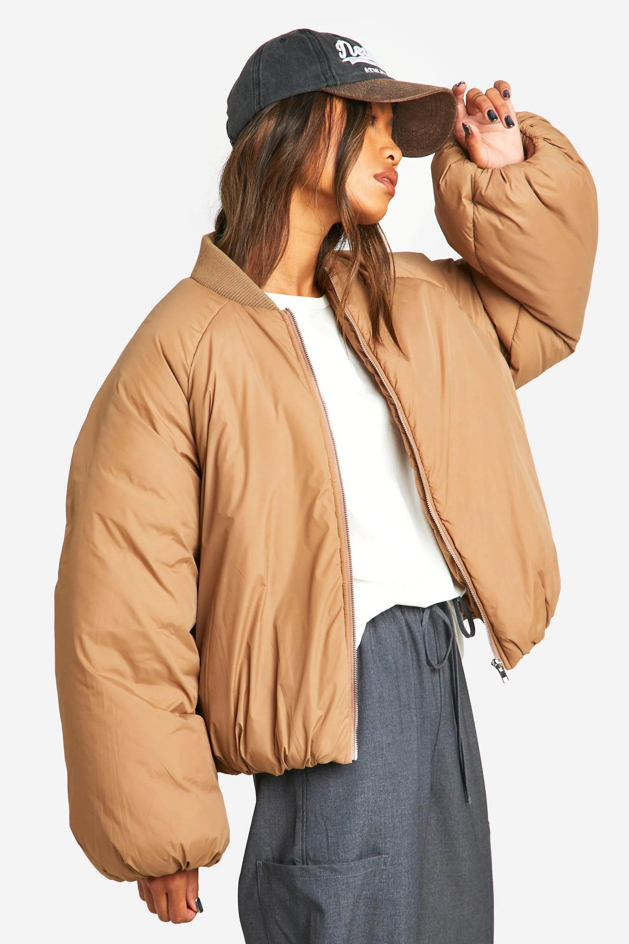 Jackets & Coats | Raglan Sleeve Puffer Jacket | boohoo