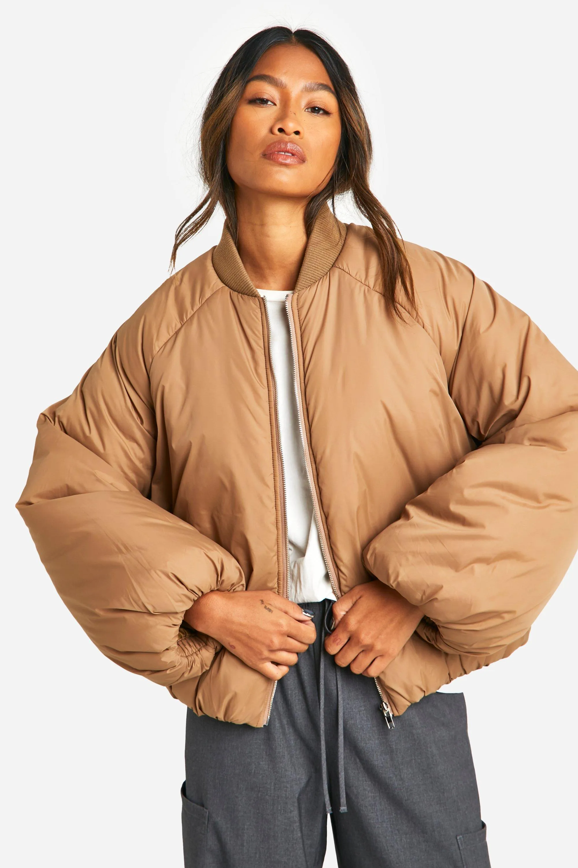 Jackets & Coats | Raglan Sleeve Puffer Jacket | boohoo