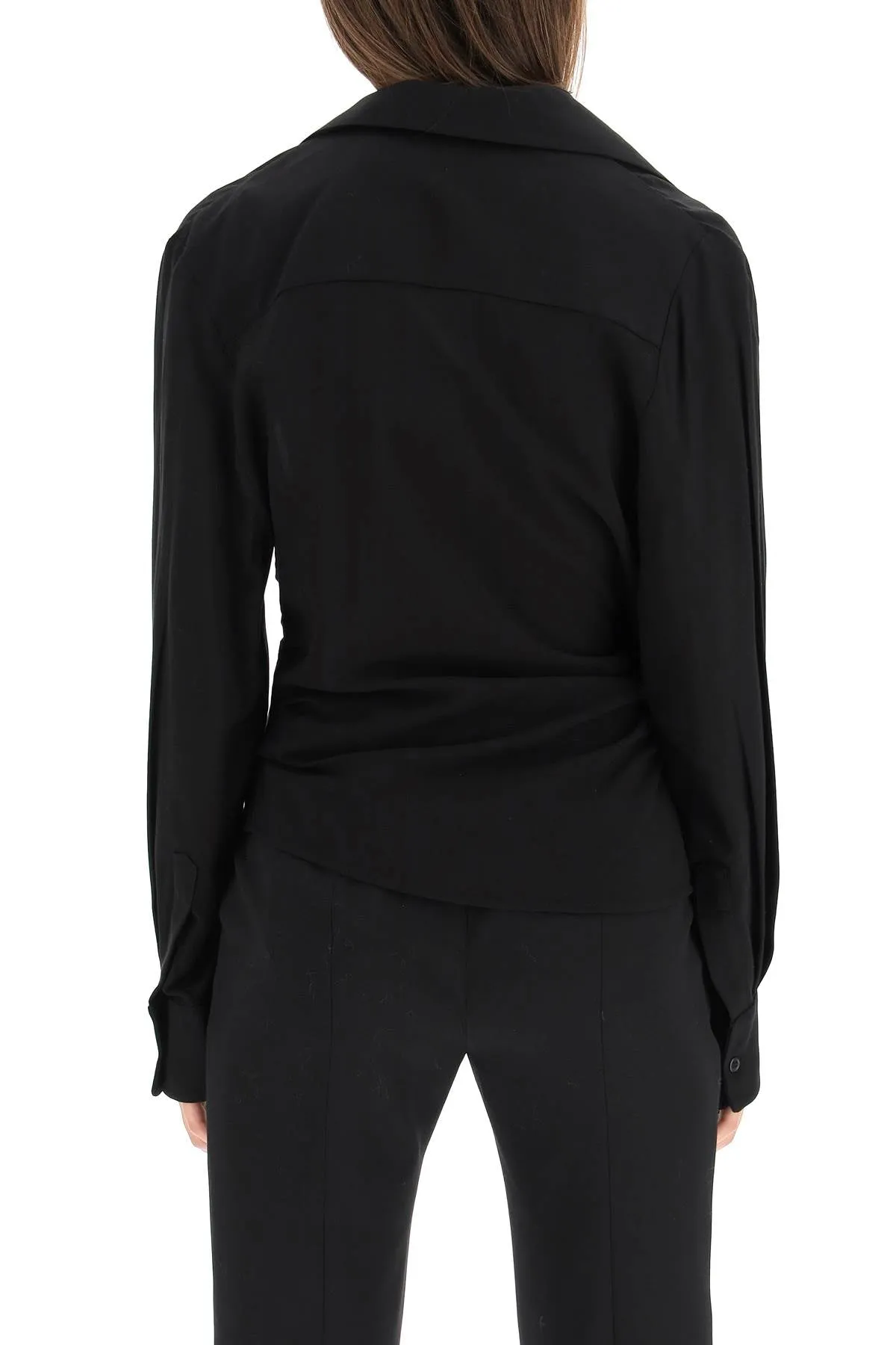 Jacquemus Deep Neckline Knot Detail Blouse