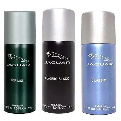 Jaguar Classic Black, Blue & Green Deodorants for Men (Set of 3 x 150 ml)