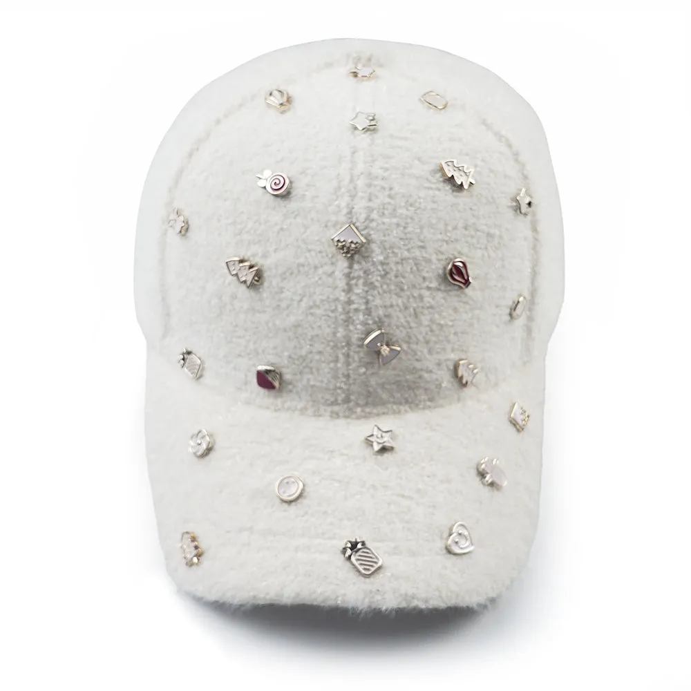 Kealy Winter Baseball Hat in White