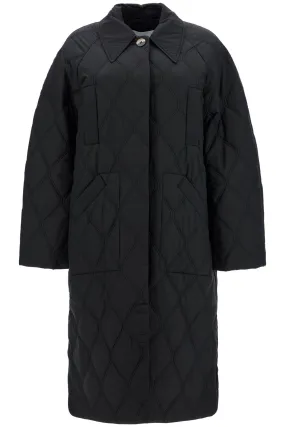 long quilted padded coat F9624 BLACK