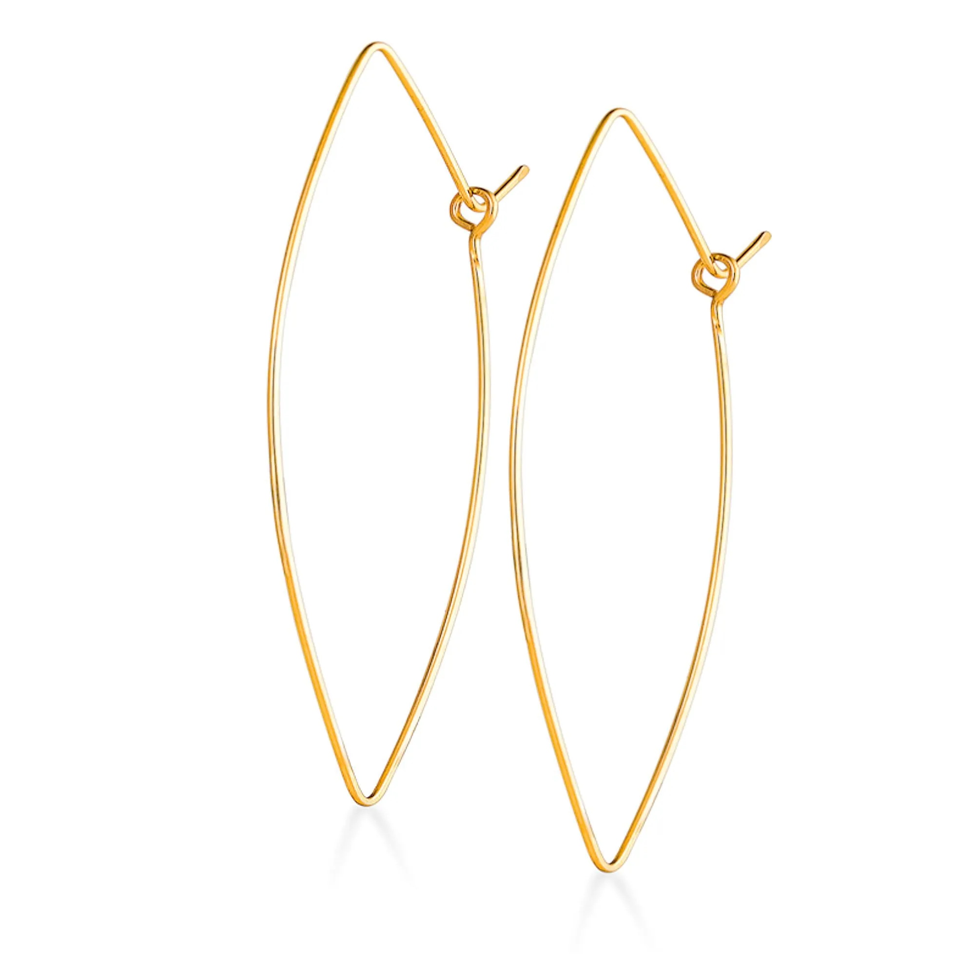 Marquise Hoop Earrings - Gold Leaf Hoops