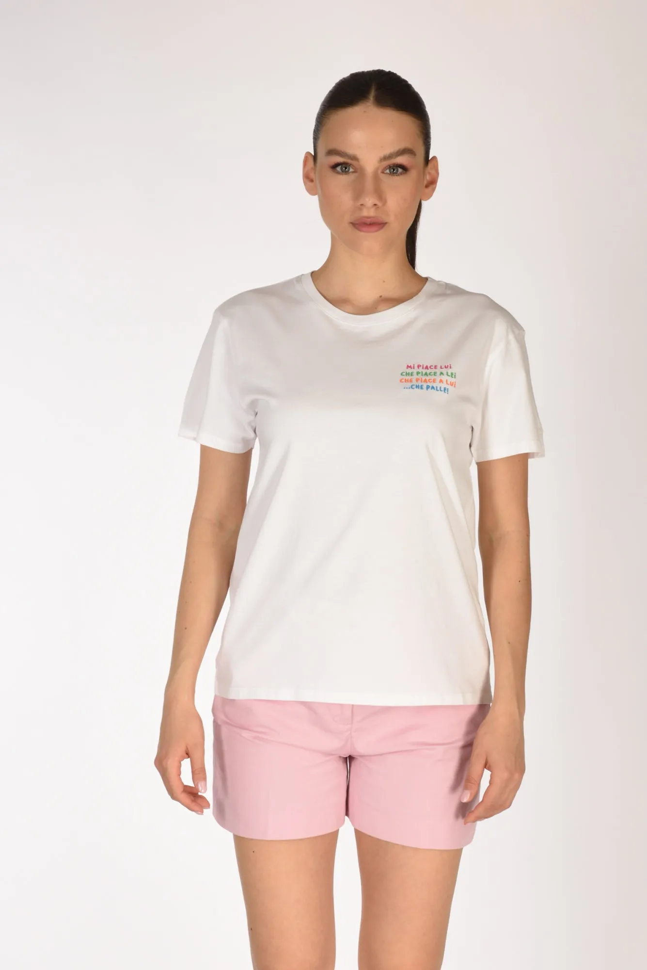 Mc2 Saint Barth Tshirt Scritta Bianco Donna