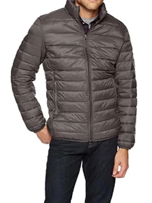 Men’s Casual Grey Puffer Jacket - New American Jackets