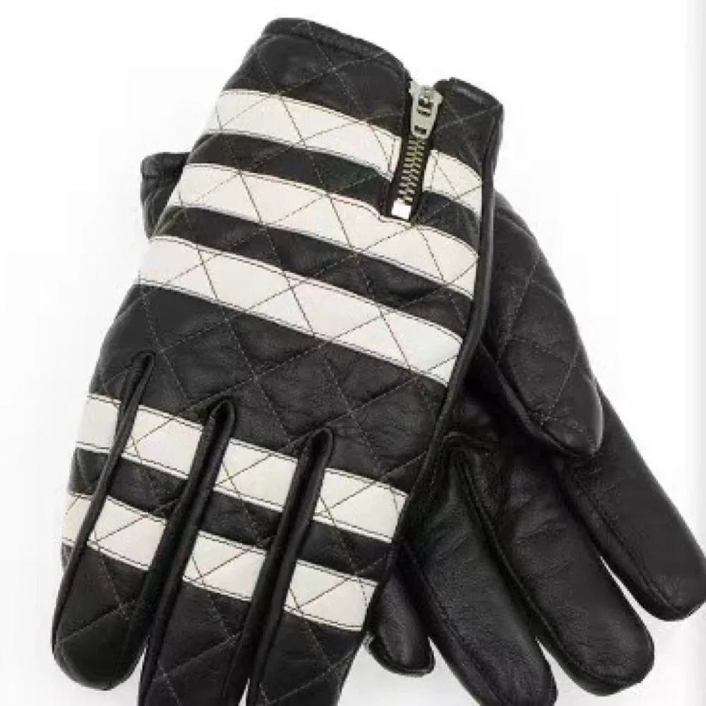 Men's Genuine Leather Prisoner Motorcycle Riding Winter Gloves