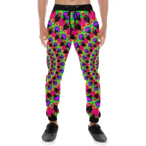 Neon Kaleidoscope Mandala All Over Print Light-Weight Men's Jogger Sweatpants (Non Fleece Lined)