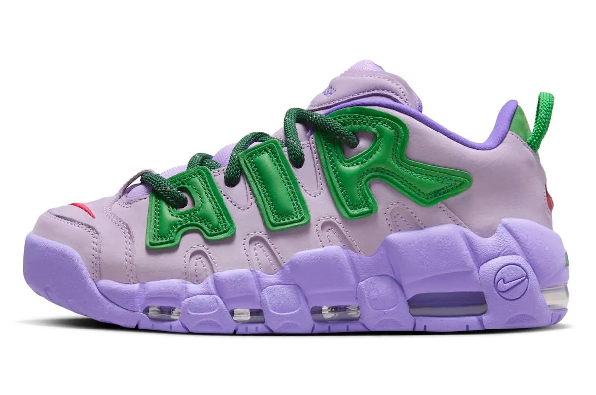 Nike Air More Uptempo Low AMBUSH Lilac Apple Green University Red FB1299-500