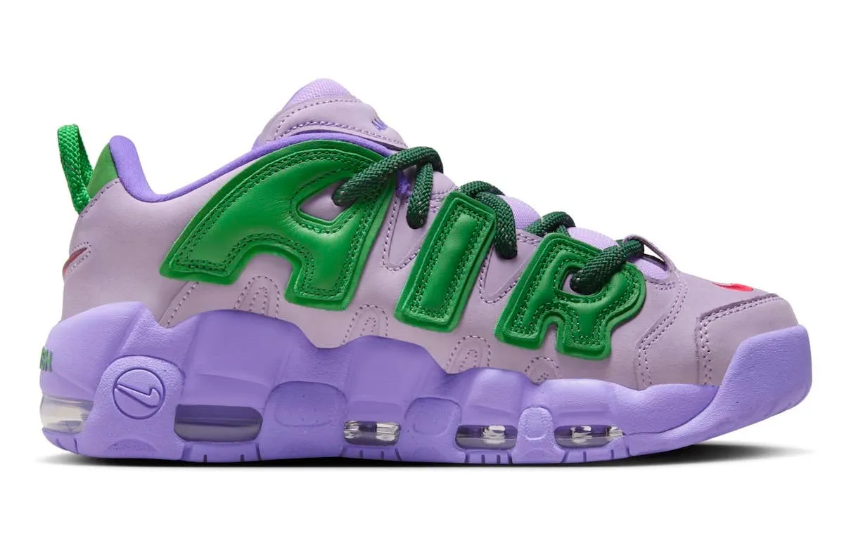 Nike Air More Uptempo Low AMBUSH Lilac Apple Green University Red FB1299-500