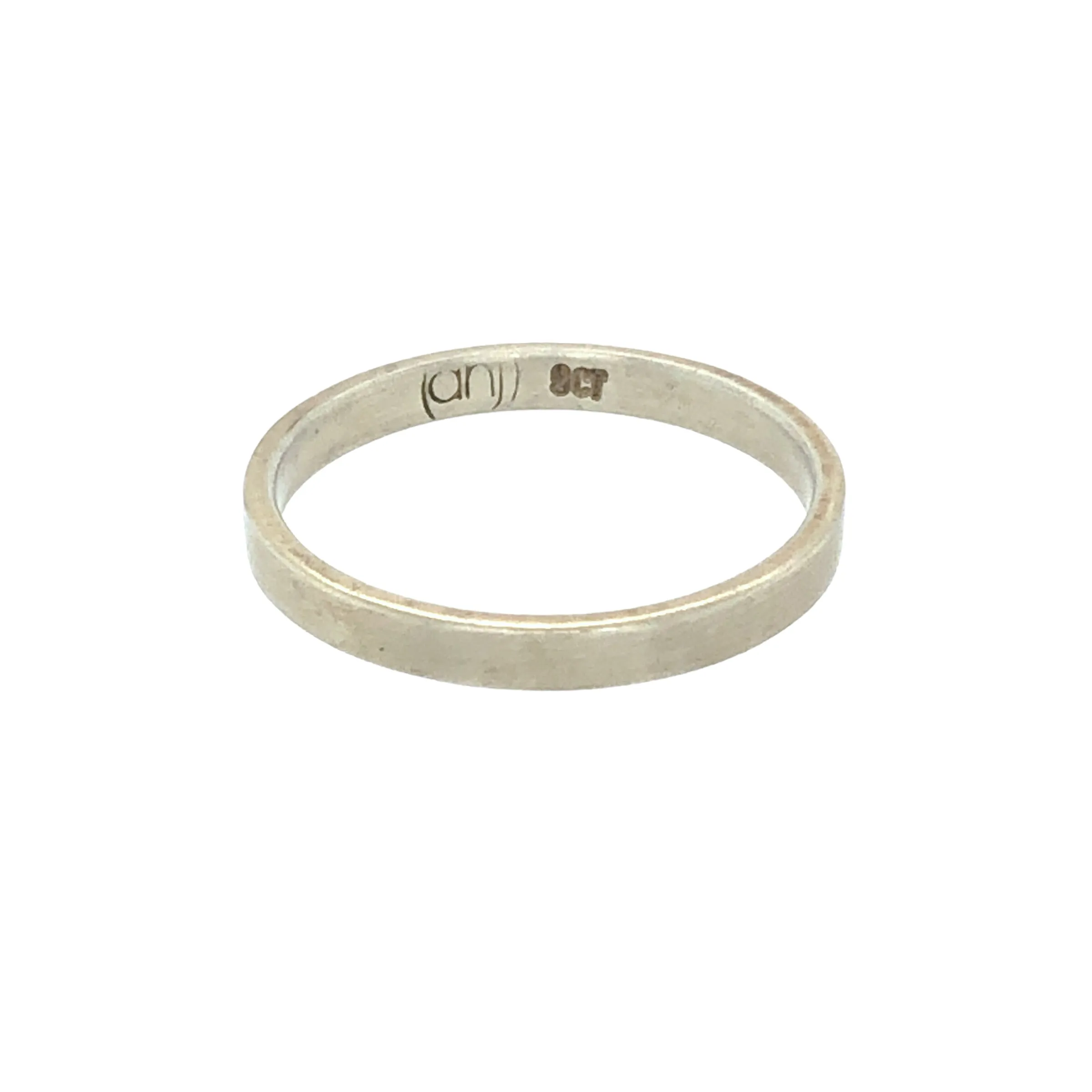 Plain 9ct White Beach Gold Ring - Ash Hilton