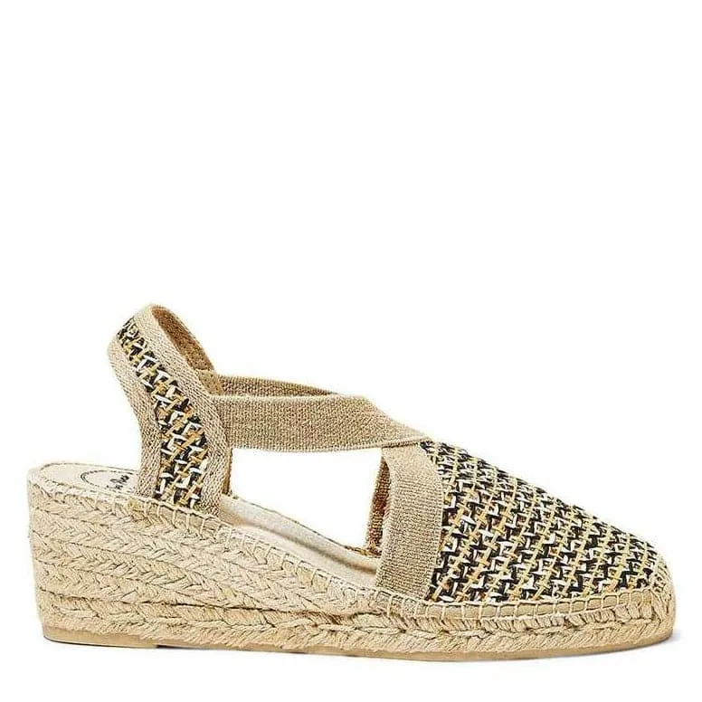 plain Cotton Blend Wedge Espadrille for Women - Terra-PA