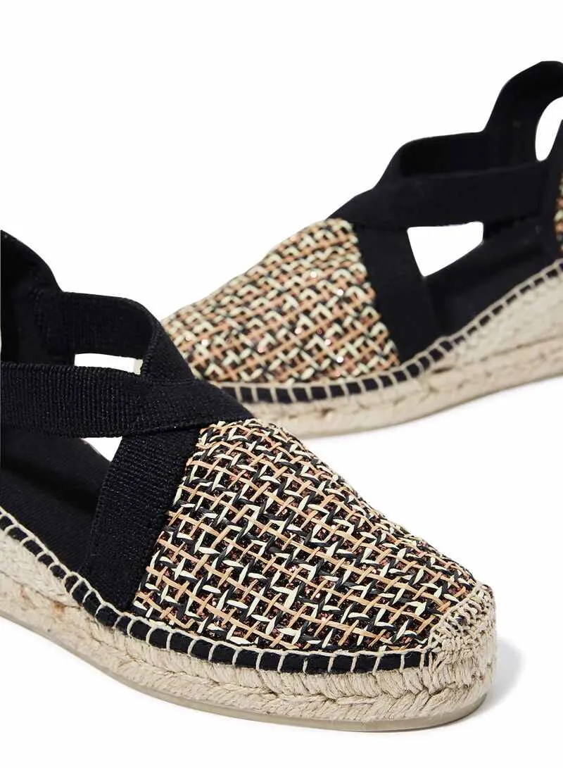 plain Cotton Blend Wedge Espadrille for Women - Terra-PA