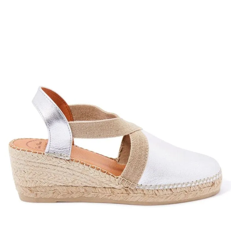 Plain Leather Wedge Espadrille for Women - Tossa