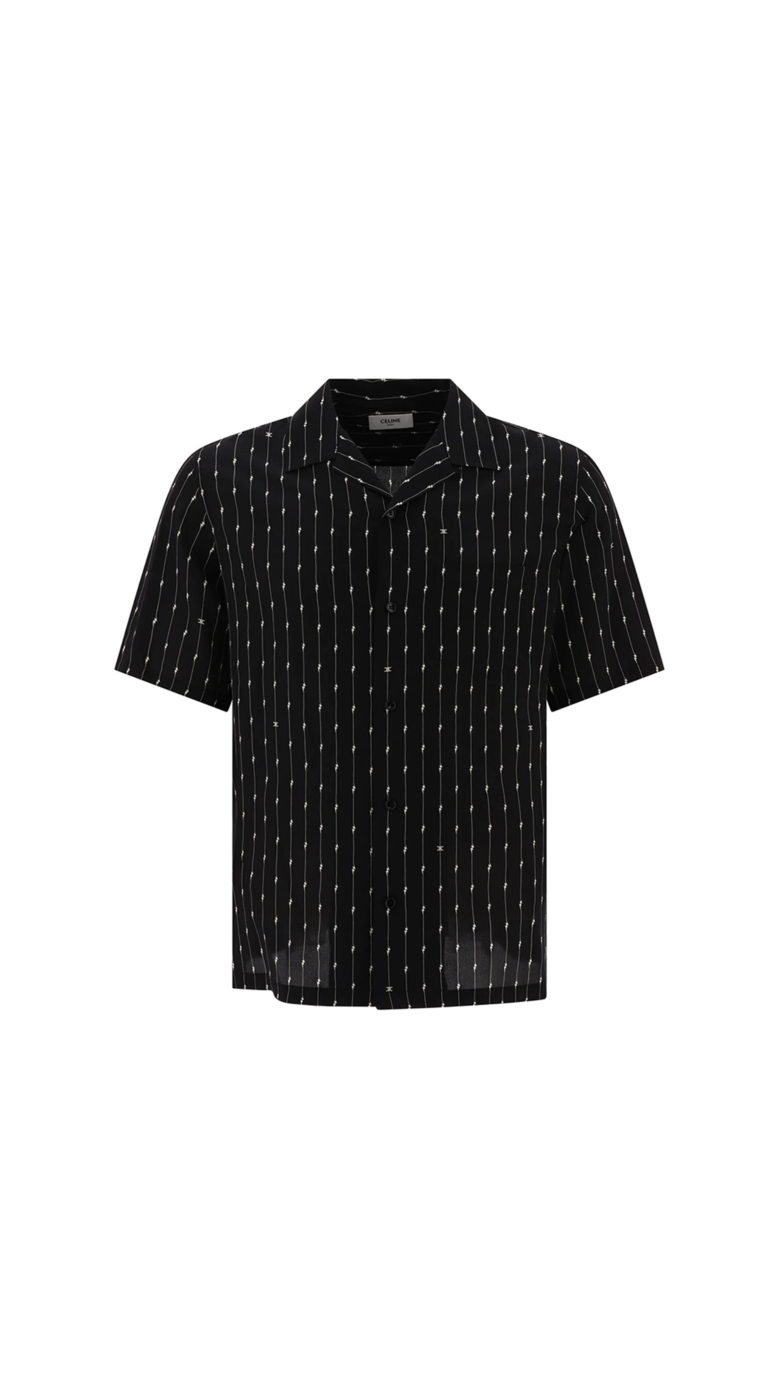 Printed Hawaian Silk Shirt - Black