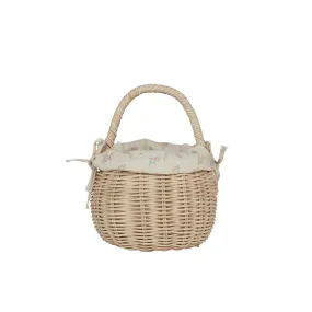 Rattan Berry Basket with Lining - Pansy