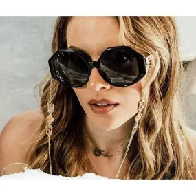 Rimless Style Oversized Irregular Hexagon Sunglasses for Women