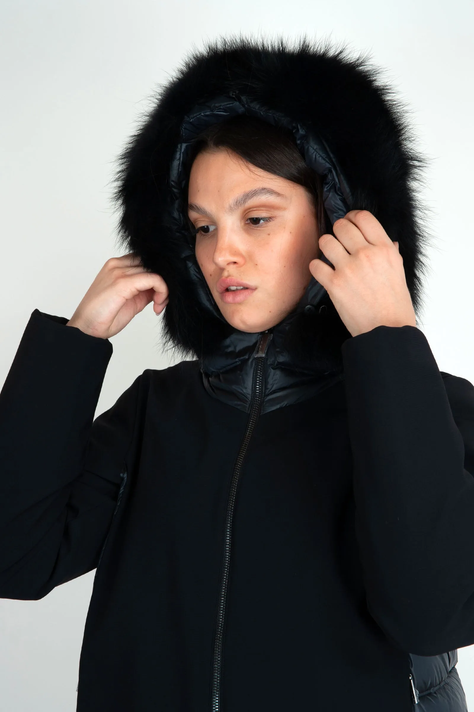 RRD Piumino Winter Hybrid Zar Fur Nero in Materiale