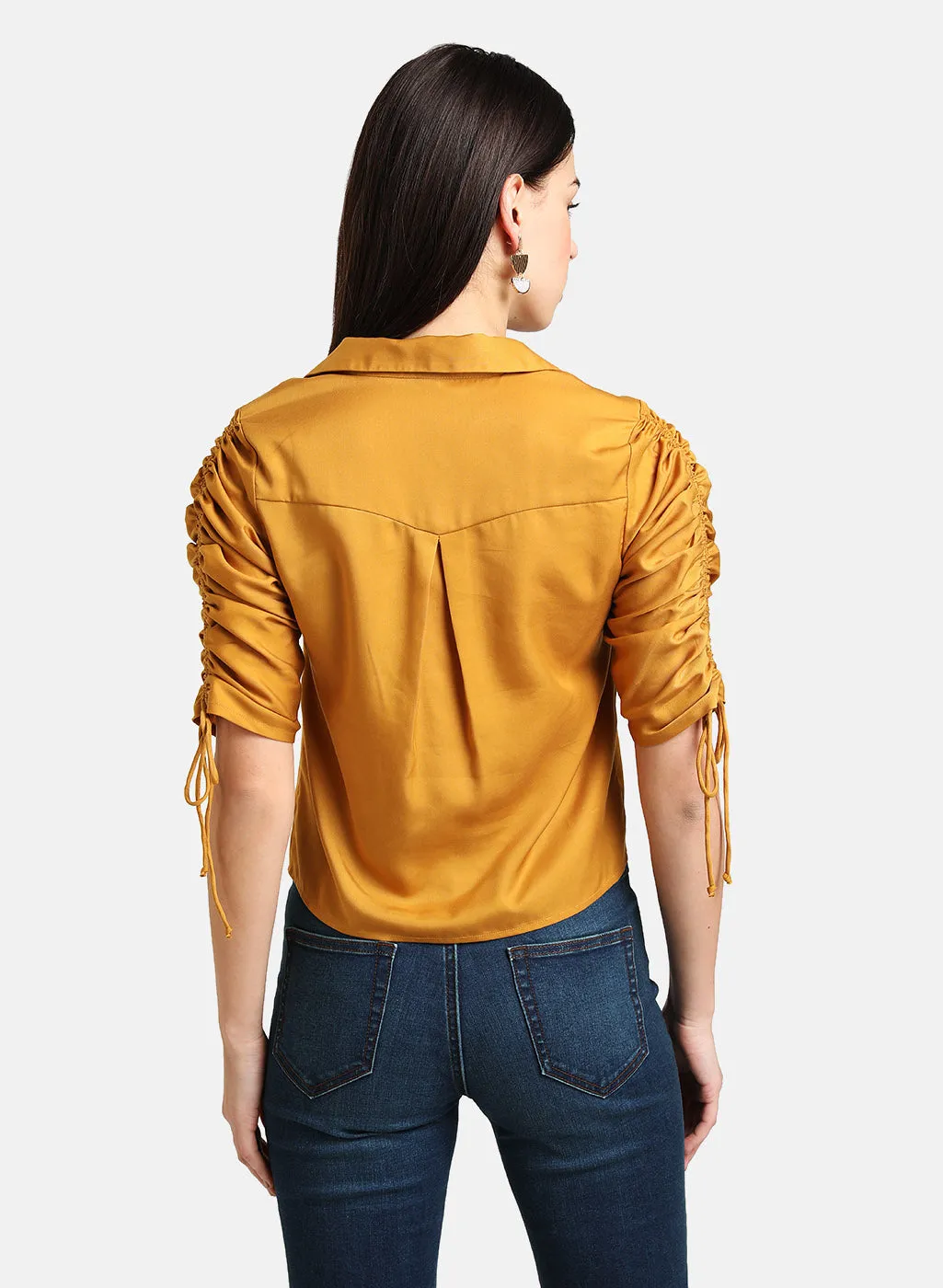 Shirt With Drawstring Detailed Sleeve