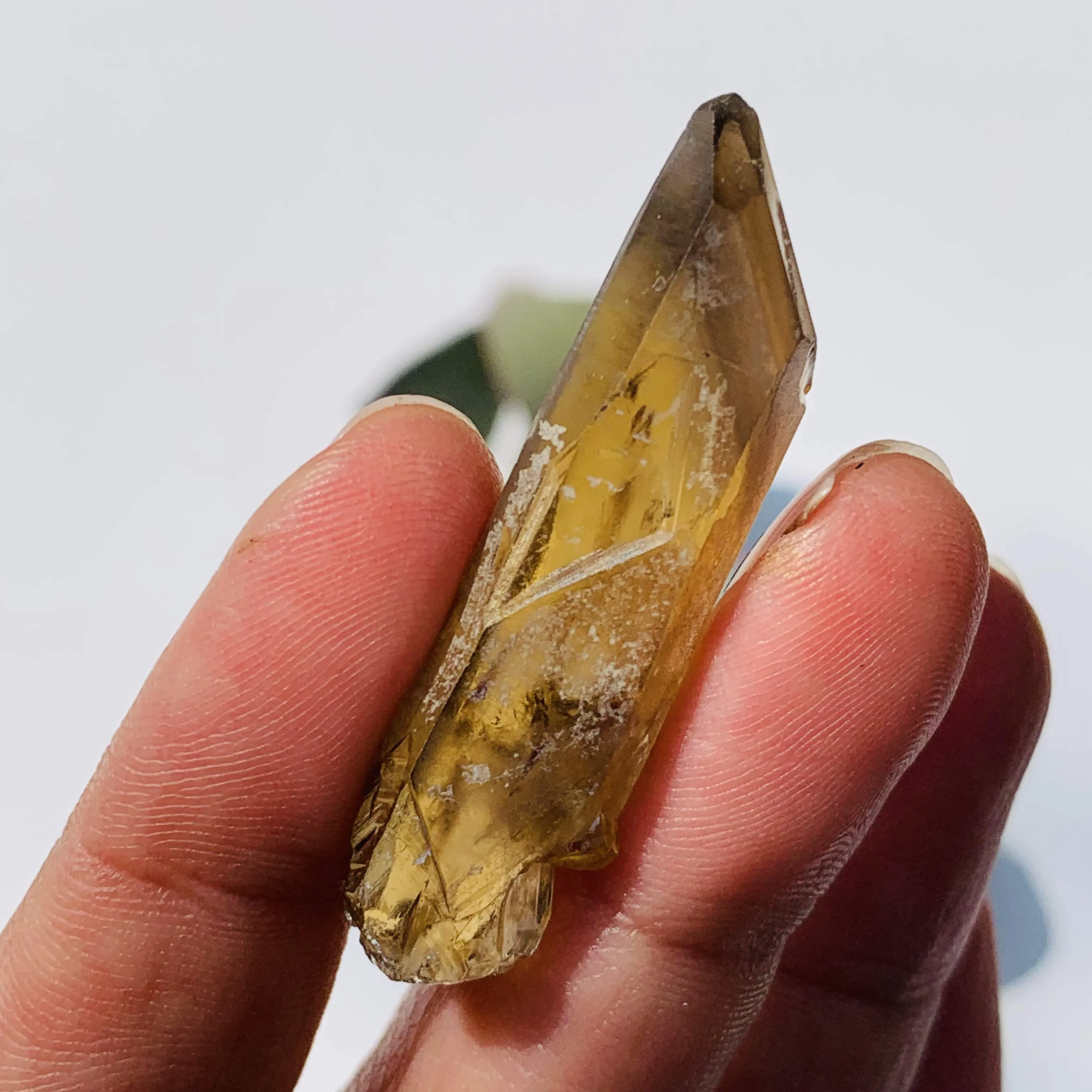 Solar Plexus Activations~ Natural Smoky Phantom Citrine Point From Zambia