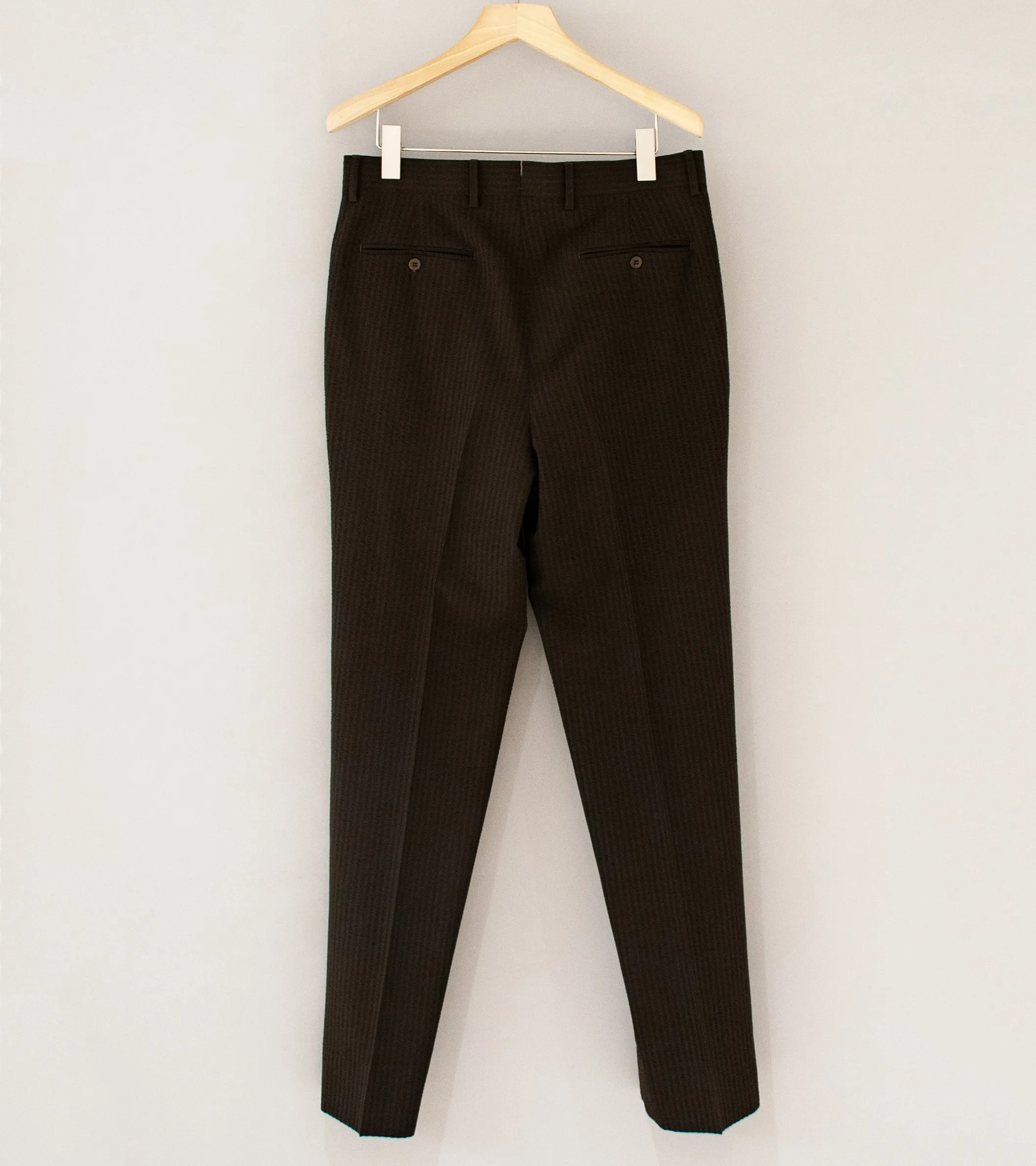 Stoffa 'Single Pleat Trouser' (Chocolate Wool Seeresucker)