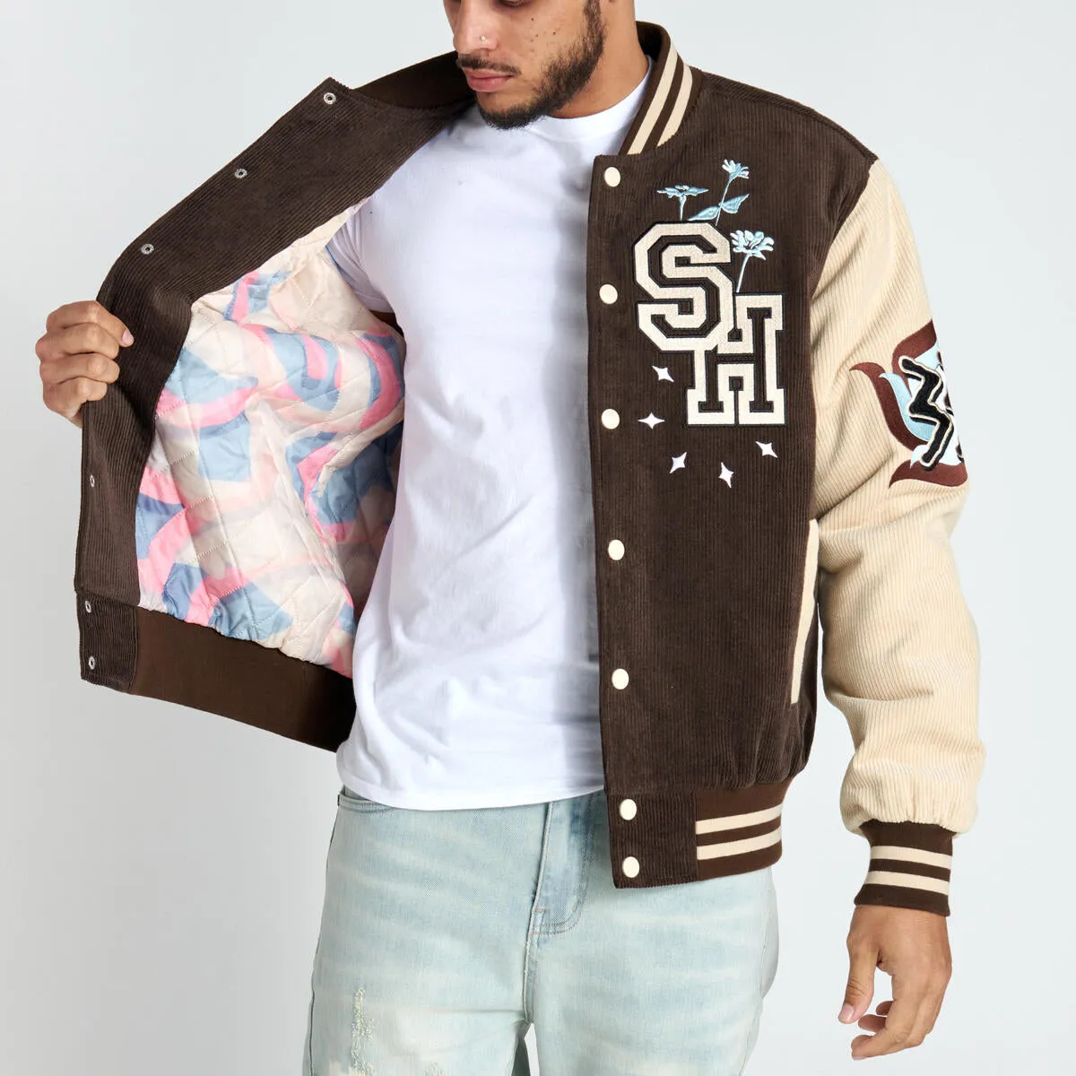 SUGAR HILL PARANOID CORDUROY LETTERMAN (BROWN) (SH23-FALL-27)