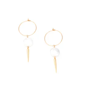 Thin Pearl W/ Spike Hoops