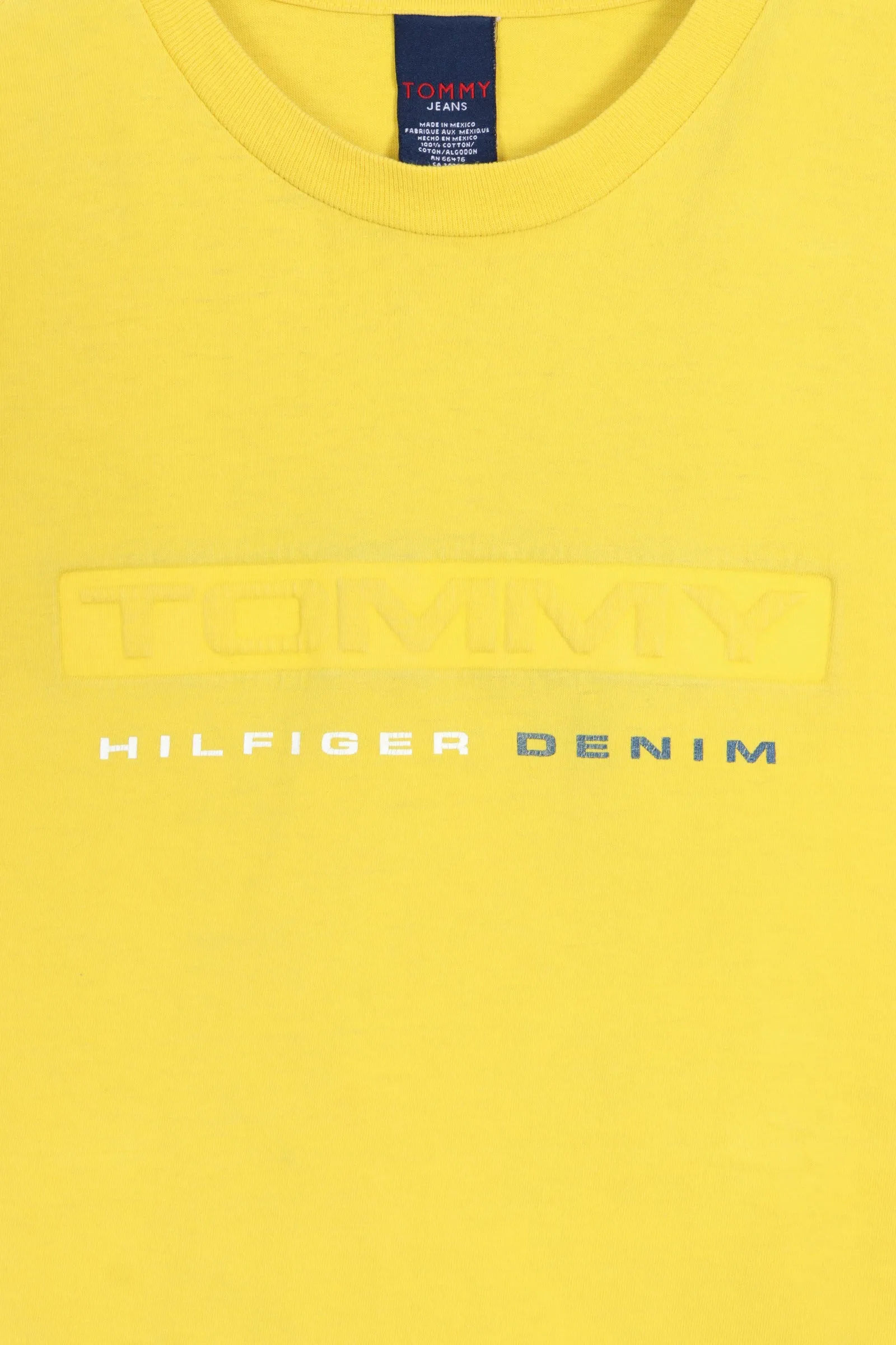 TOMMY HILFIGER JEANS Yellow Embossed Logo T-Shirt (L)