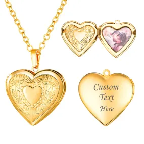 U7 Jewelry Heart Picture Locket Necklace For Women