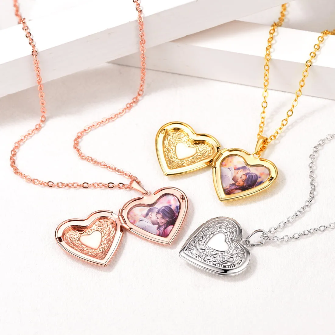 U7 Jewelry Heart Picture Locket Necklace For Women