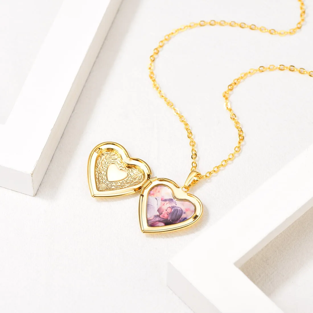 U7 Jewelry Heart Picture Locket Necklace For Women