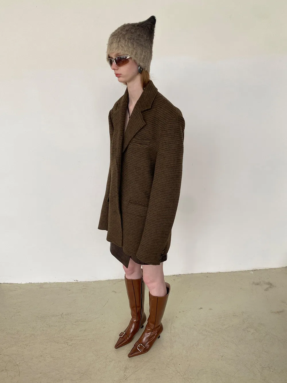 Unisex Set-Up Suit Simple Wool Retro Jacket＆Long-Skirt