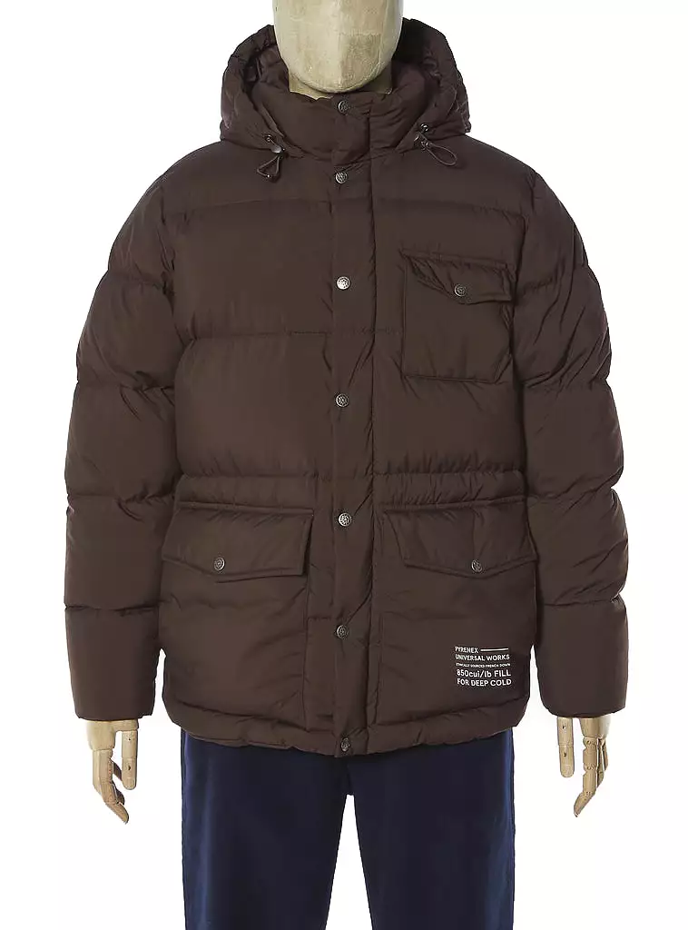 Universal Works Down Jacket seal brown HMO57C