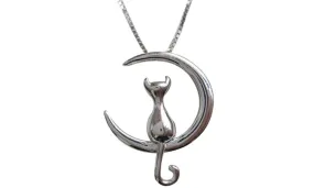 Women's Fashion Cat Moon Pendant Necklace For Women