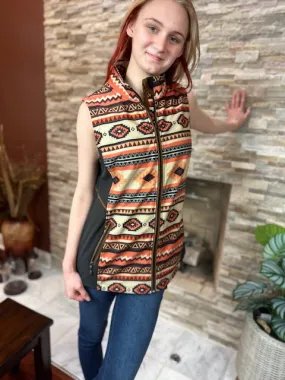 Women's Puffer Aztec Vest - (GF21115)