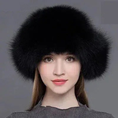 Women's Winter Handmade Warm Natural Raccoon Fox Fur Bomber Hats