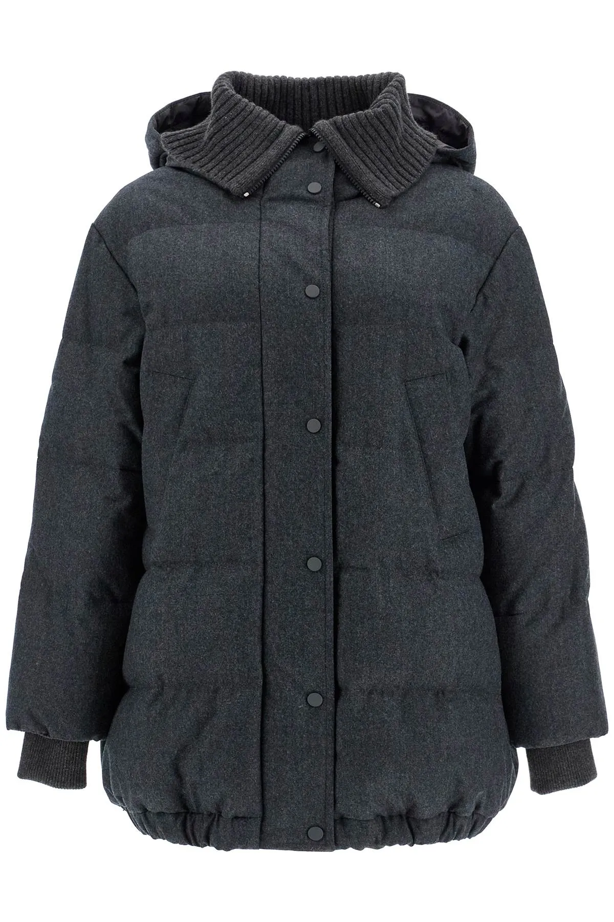 woolen down jacket with hood