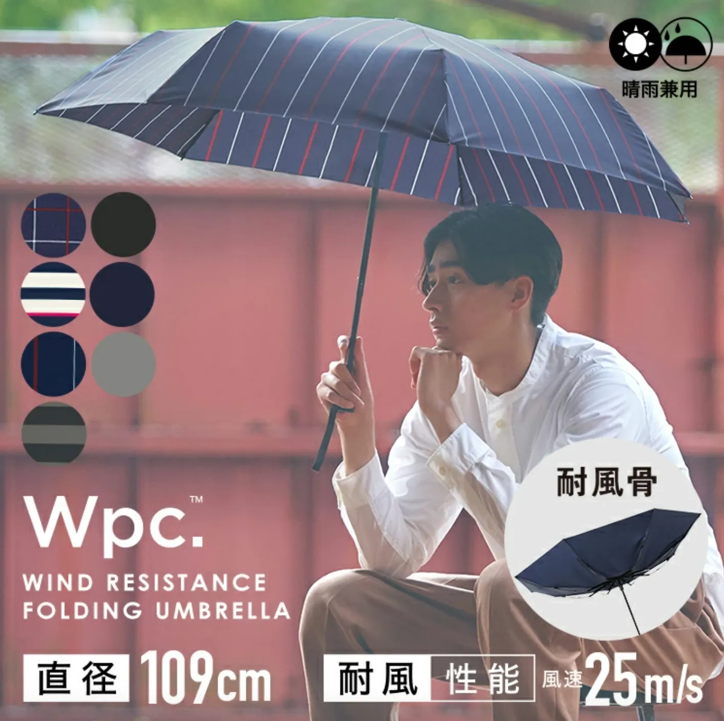 WPC WIND RESISTANCE FOLDING UMBRELLA